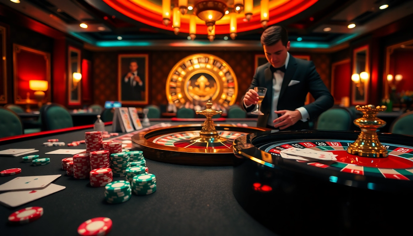 Experience the thrill of gambling at https://xx88.eu.com/ with a vibrant casino scene featuring poker chips and roulette.
