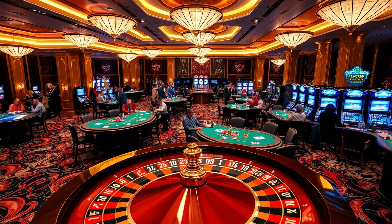 Experience the excitement of lc88 casino games with luxurious poker tables and vibrant roulette wheels.