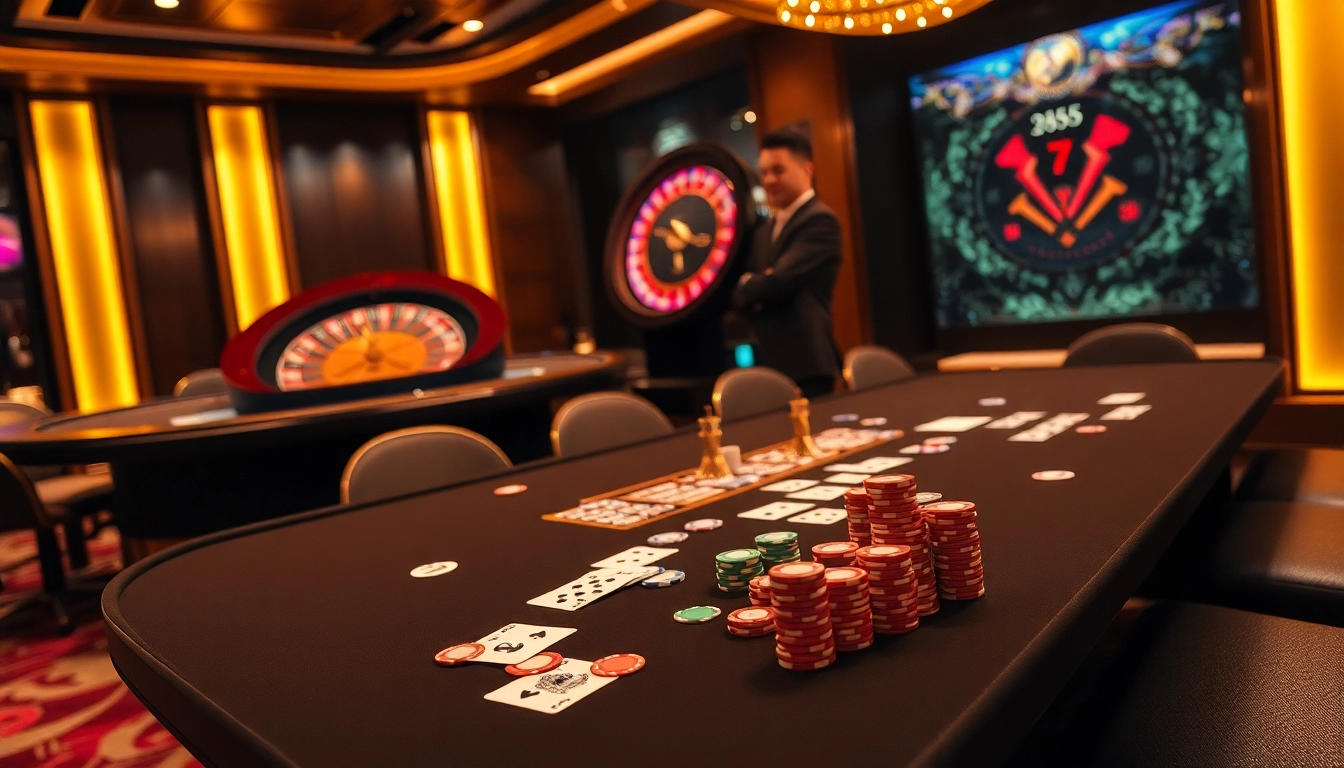 Experience the excitement of nhà cái thể thao BL555 at a professional casino table with players engaged in high-stakes action.
