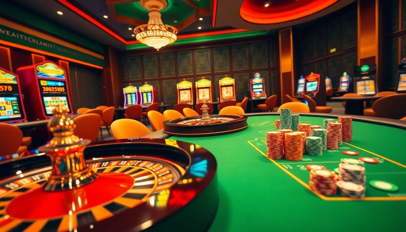 Experience the thrill of winning at 88i nhà cái with vibrant casino tables and enticing slot machines.
