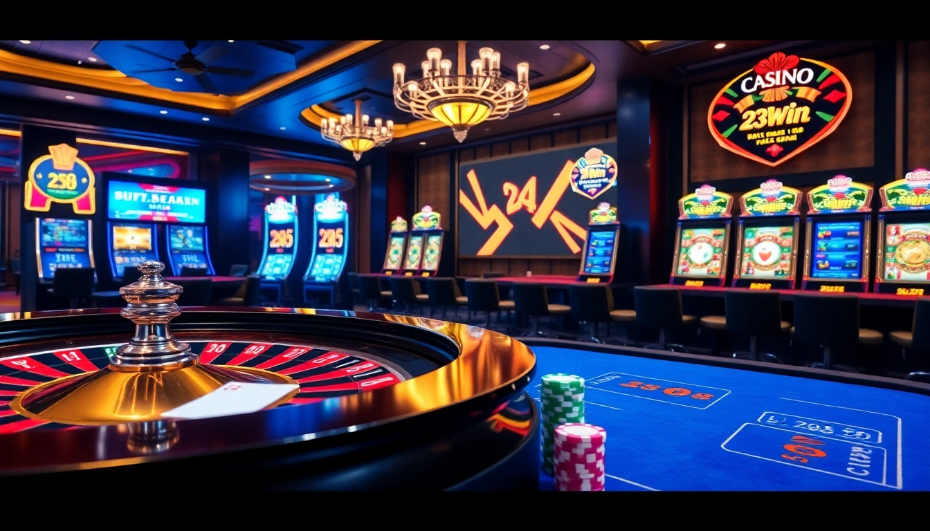 Experience thrilling gameplay at 23Win with vibrant roulette wheels and gaming tables.