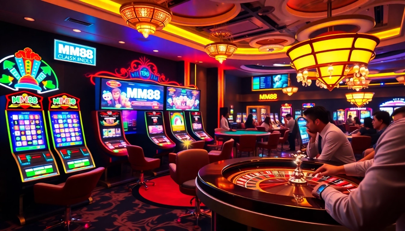 Experience the excitement of gambling at MM88 with vibrant casino games and engaging players.