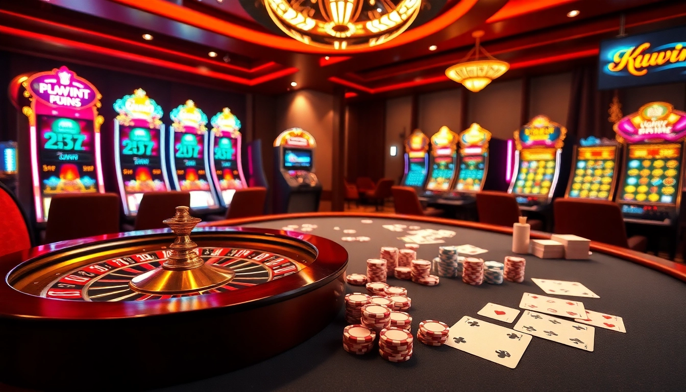 Experience the thrill of Kuwin as players enjoy a vibrant casino scene with games and betting options.