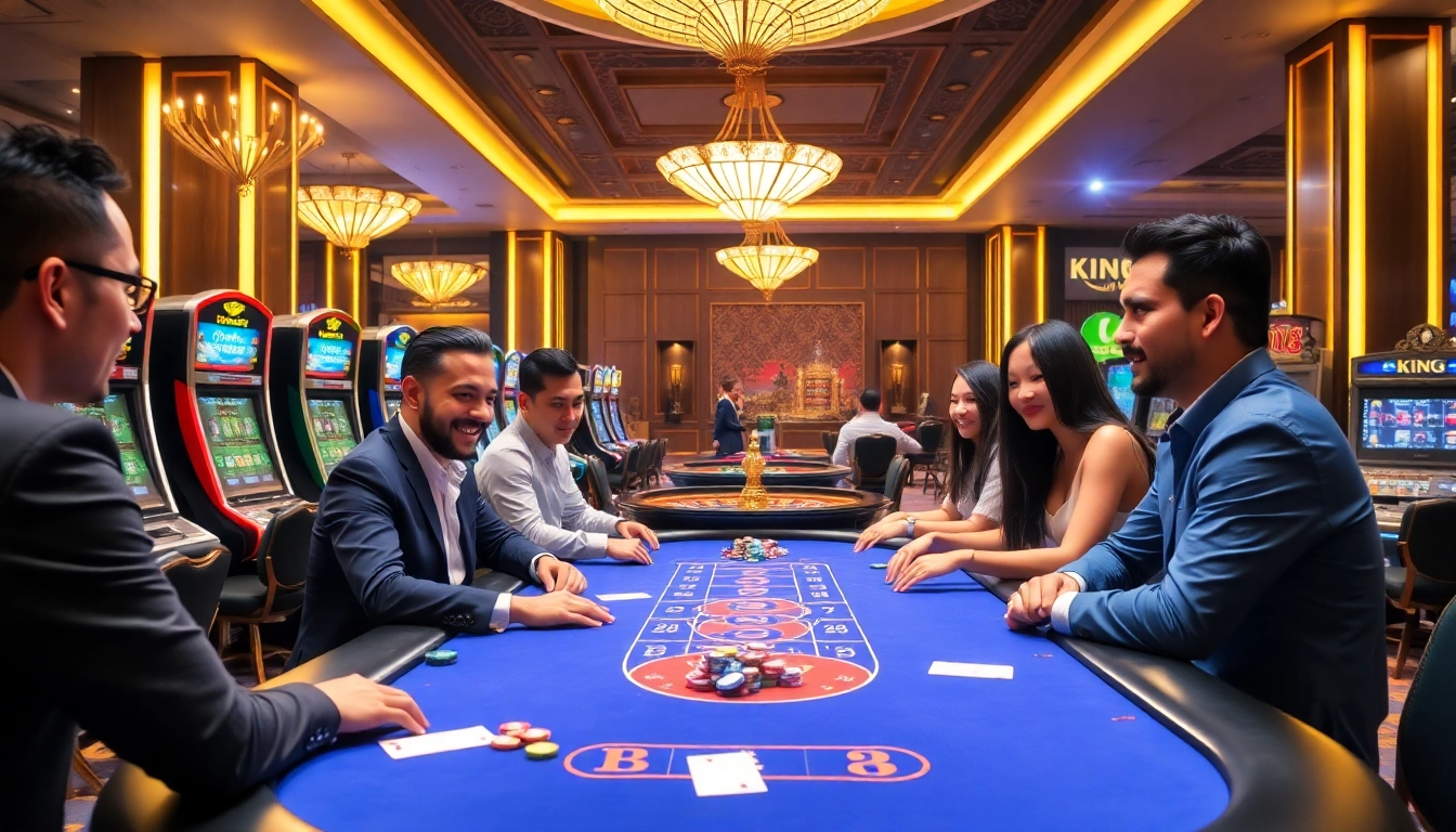 Experience the thrill of King 88 casino games with players actively betting at a vibrant table.