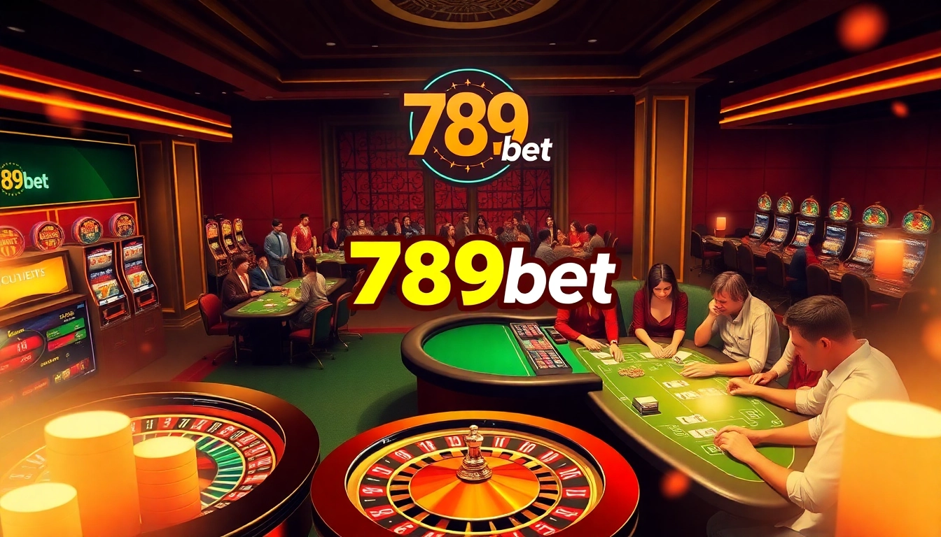 Experience the thrill of gaming at 789bet with lively tables, vibrant players, and luxury décor.