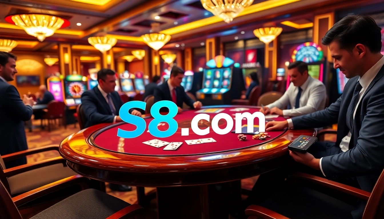 Experience the excitement of gambling at S8 com with professional players and elegant casino elements.