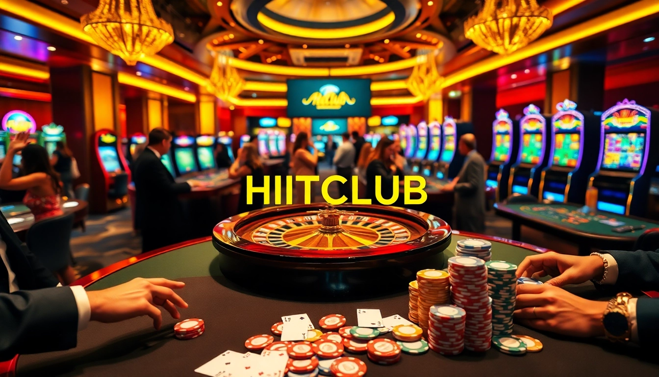HITCLUB gaming table with players engaged in a thrilling poker game.