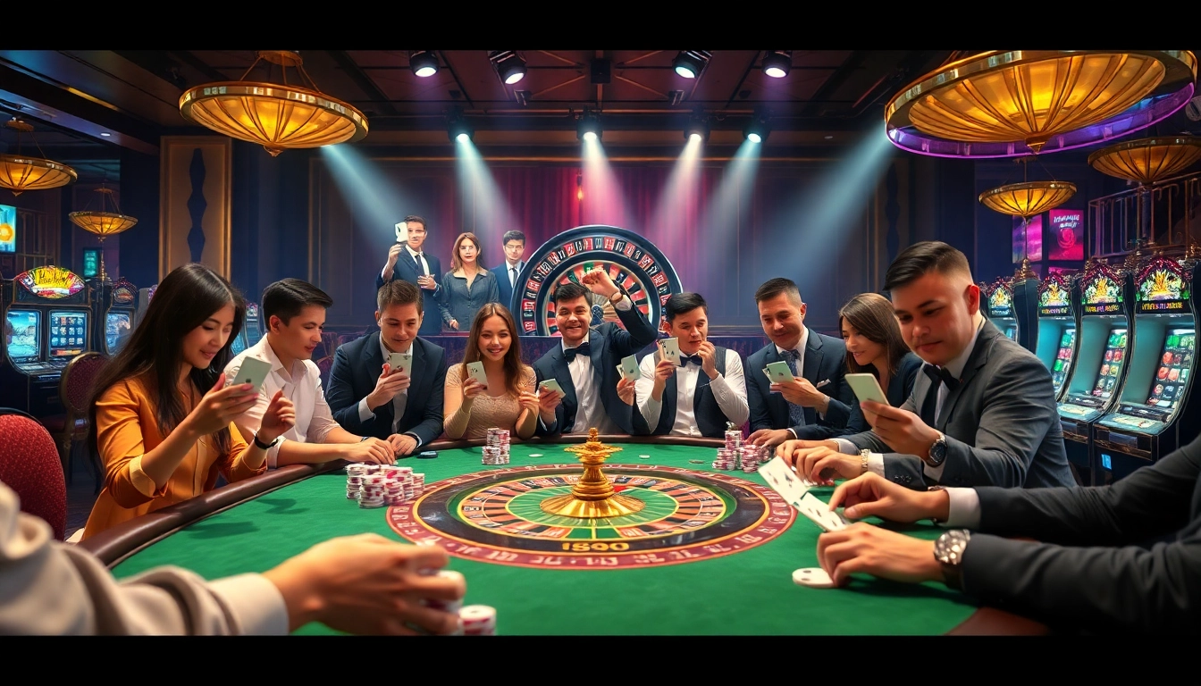 Experience the excitement of kush with trang chủ fun79 in a vibrant casino setting, featuring poker and roulette.