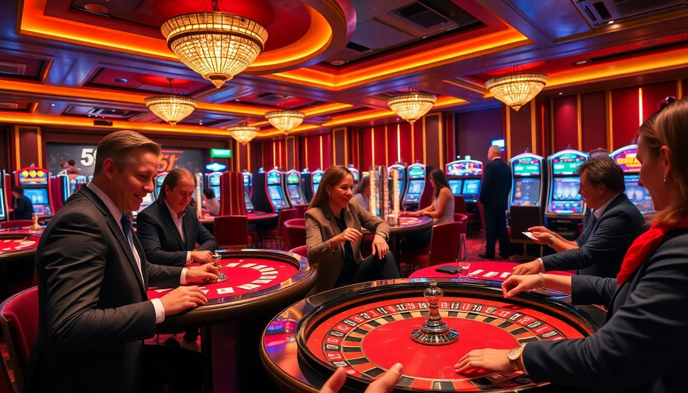 Experience the thrilling atmosphere of 56WIN with luxurious casino games and lively players.