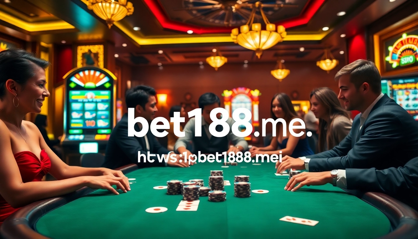 Engaging gambling scene at https://bet168.me/ showcasing poker gameplay and slot excitement.