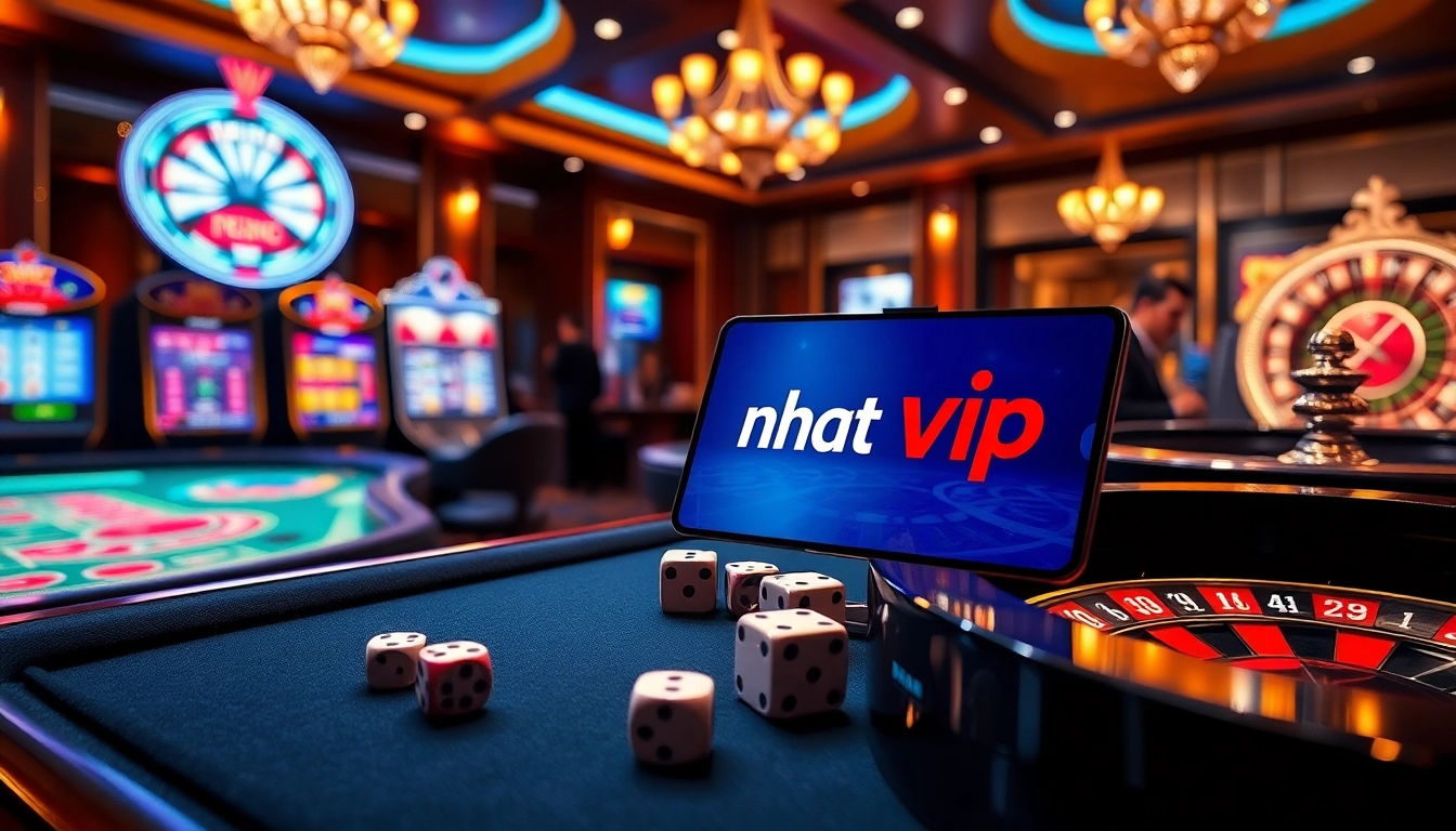 Experience Nhat VIP gambling excitement with vibrant casino visuals and engaging gameplay.