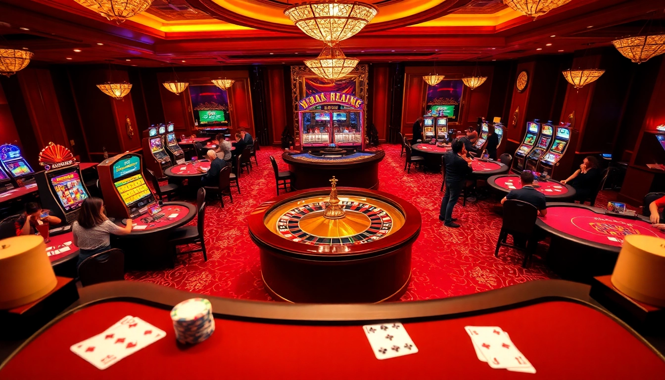 Experience thrilling gameplay at LC88 with players enjoying intense poker and roulette moments in a vibrant casino.