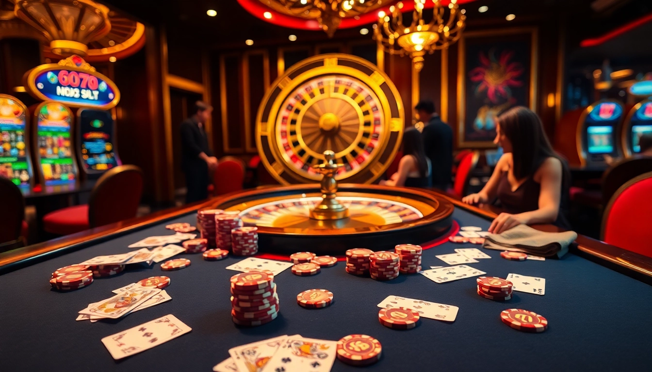 Players enjoying high-stakes poker while experiencing nk88 casino excitement.