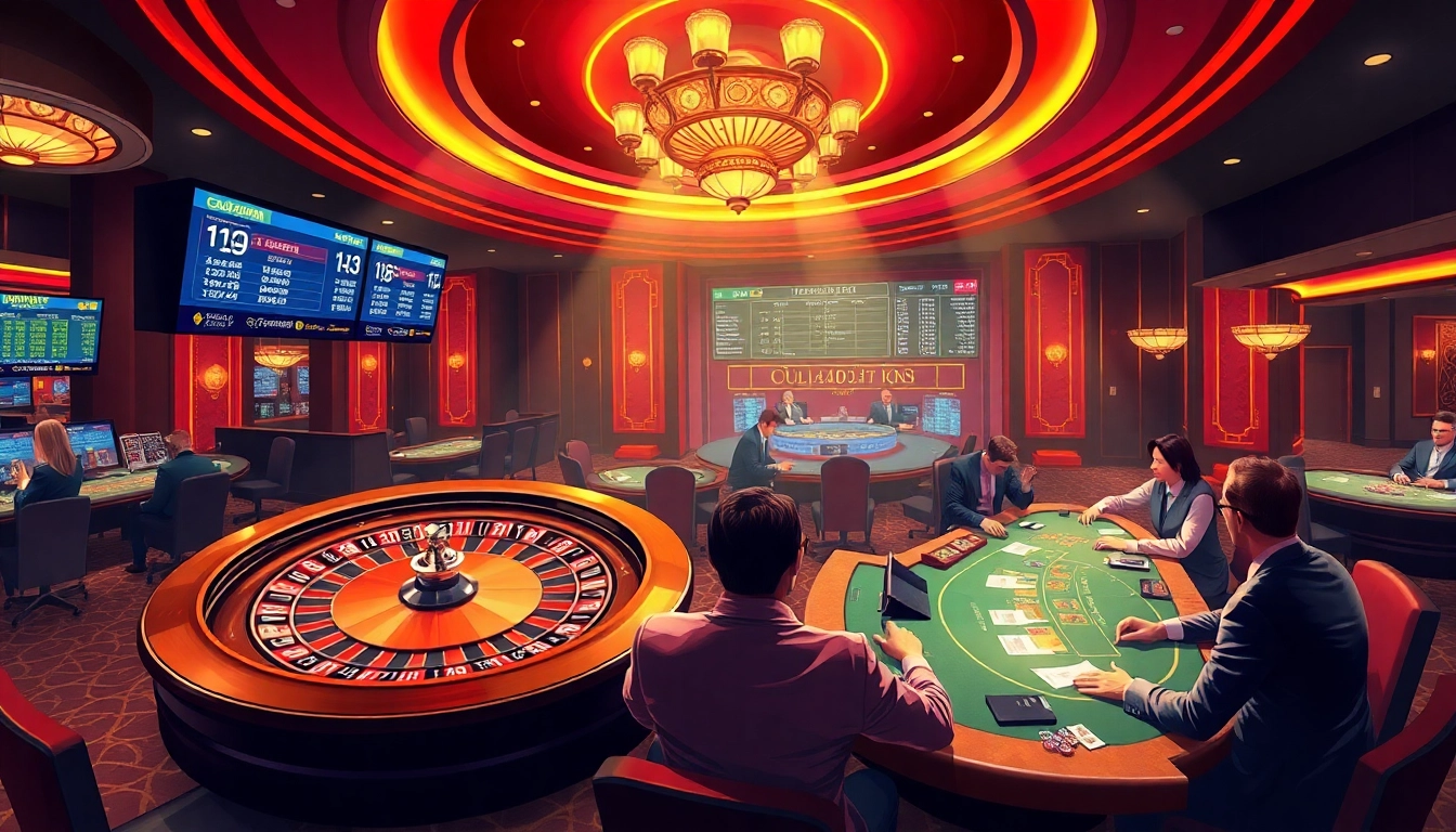 Intense gameplay at a casino featuring professional strategies at https://keobongda2.vip/ with poker tables and roulette.