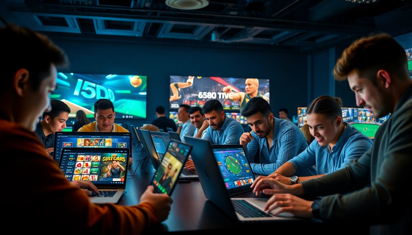 Exciting online betting scene with players enjoying diverse games on the 55DD platform.