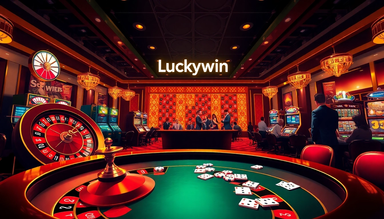 Spin the roulette wheel in the luxurious Luckywin casino atmosphere filled with excitement.