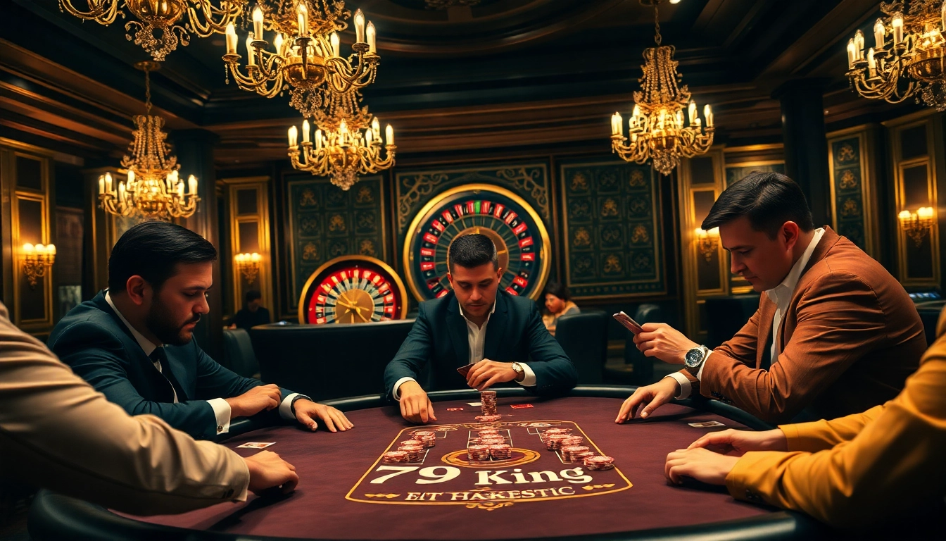 Experience the thrill of poker at 79King's luxurious casino table, surrounded by chips and excitement.