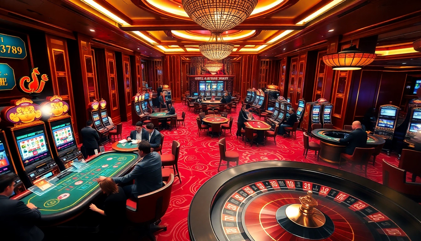 Players enjoying table games and slot machines at CN3789's vibrant casino.