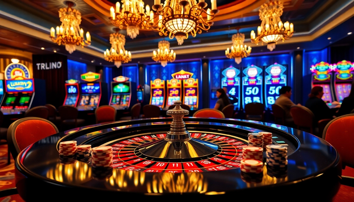 Feeling the thrill of winning at Lucky88 slot machines in a vibrant casino scene.