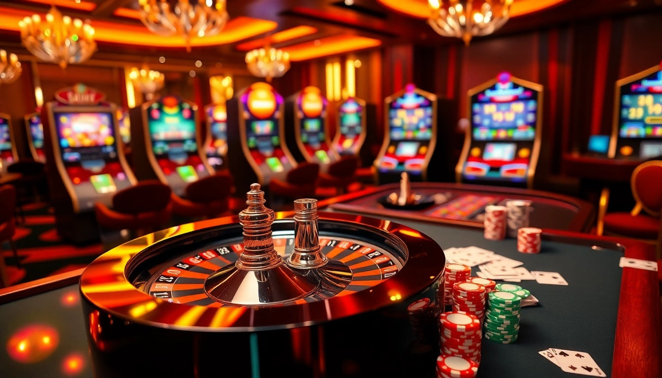 Experience a thrilling moment at luck8 casino with vibrant poker chips and roulette.